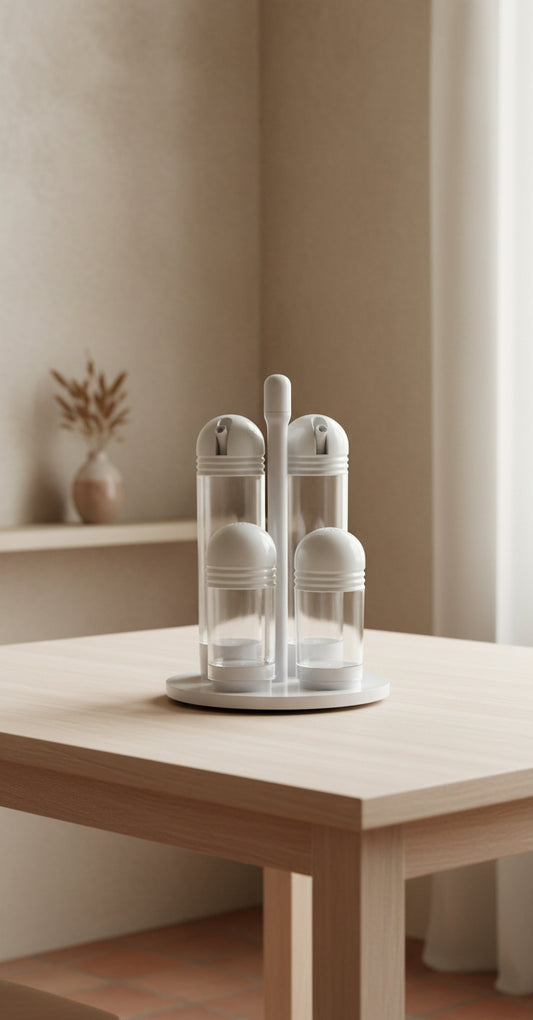 Italian-Style Modernist Salt, Pepper, Oil and Vinegar Set