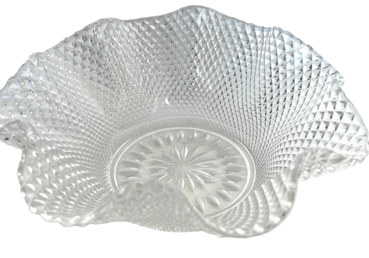 Japanese Kamai Crystal Glass Serving Bowl