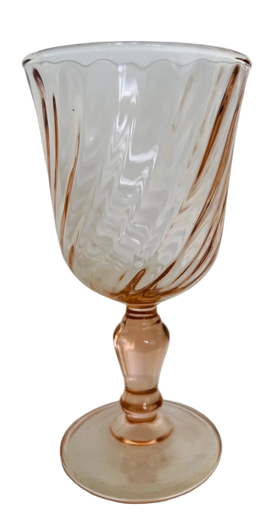 Six French Vintage 'Rosaline' Wine Glasses