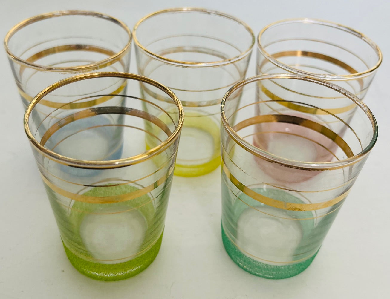 Set Of Harlequin Sugar Frosted Glasses