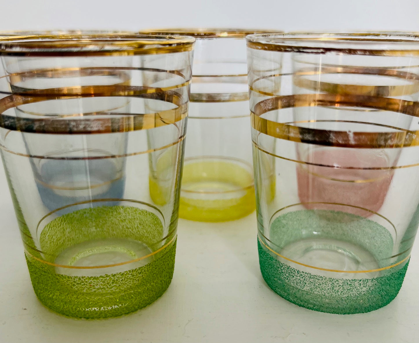 Set Of Harlequin Sugar Frosted Glasses