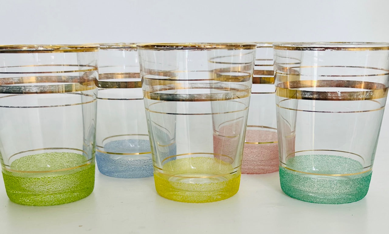 Set Of Harlequin Sugar Frosted Glasses