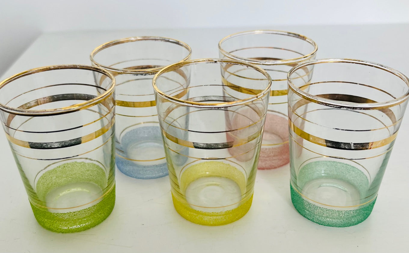 Set Of Harlequin Sugar Frosted Glasses