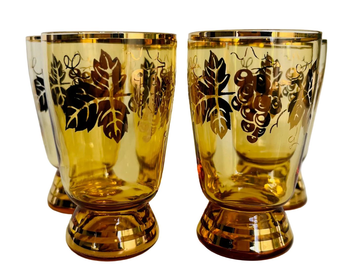 Set Of 5 Amber Shot Glasses