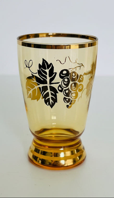 Set Of 5 Amber Shot Glasses