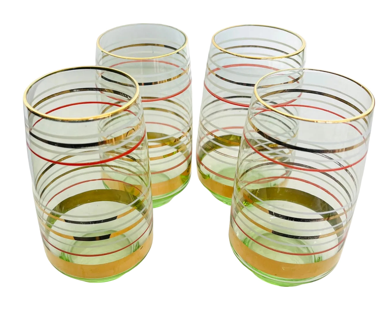 Retro Set Of 4 Drinking Glasses
