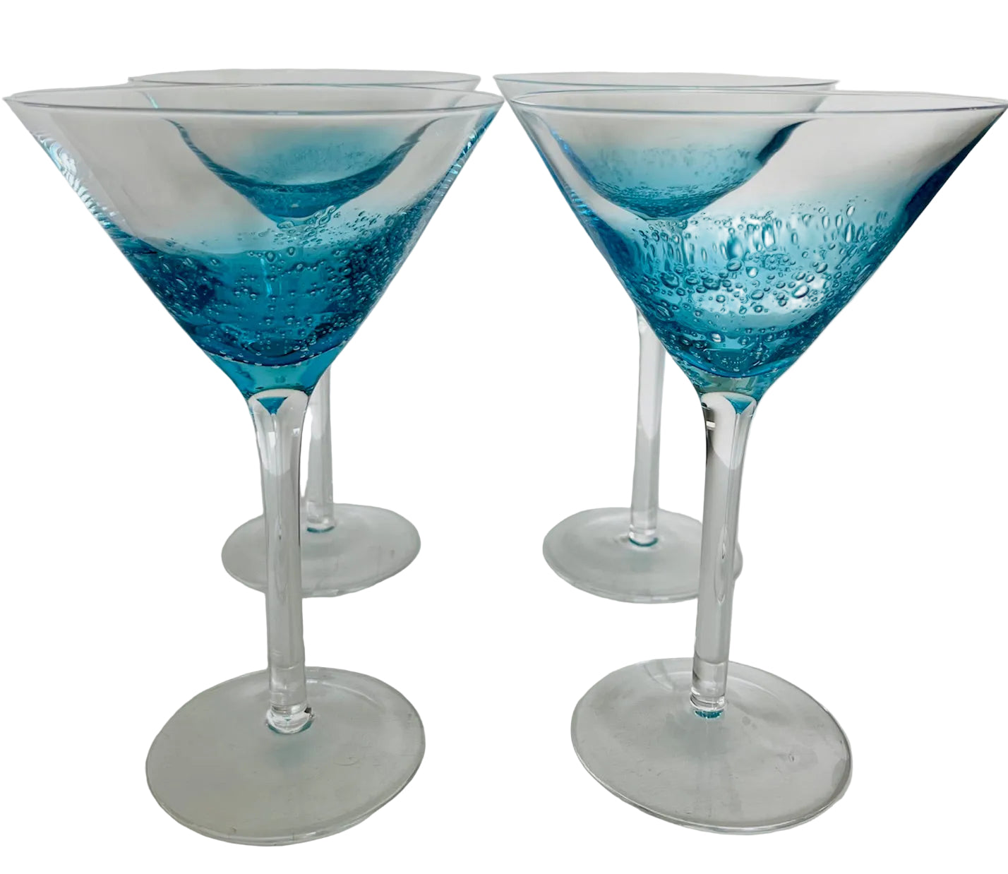 4 Martini Cocktail Glasses Bullicante Controlled Bubbles