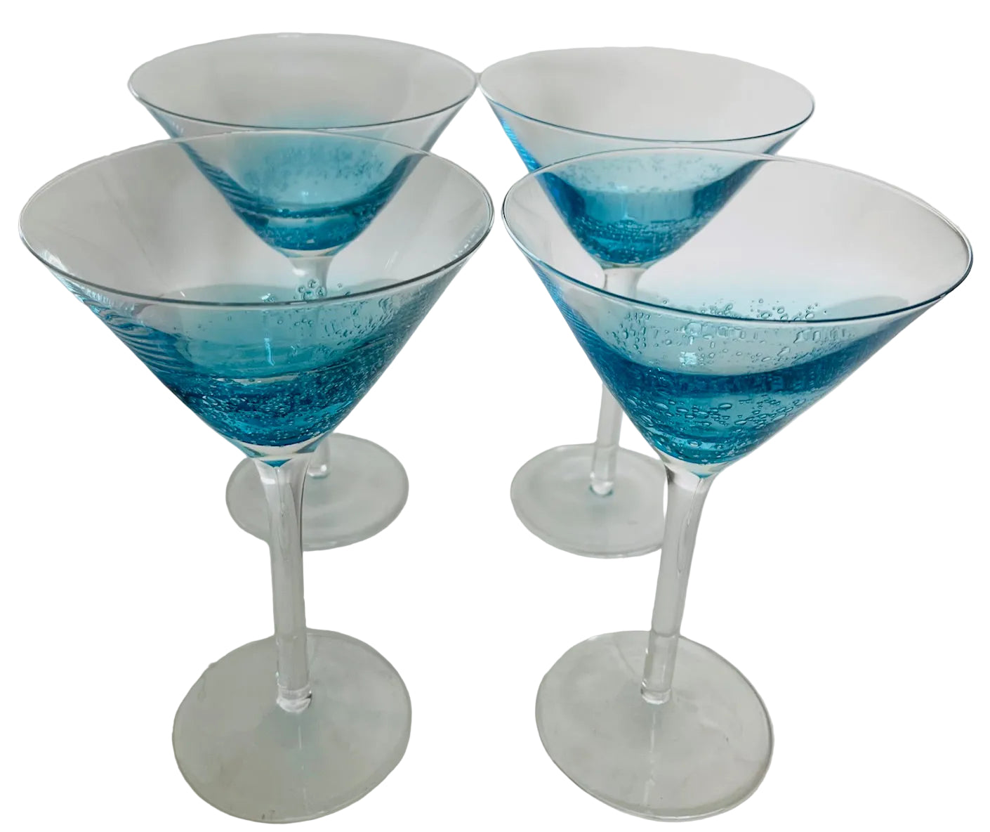 4 Martini Cocktail Glasses Bullicante Controlled Bubbles