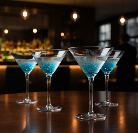 4 Martini Cocktail Glasses Bullicante Controlled Bubbles