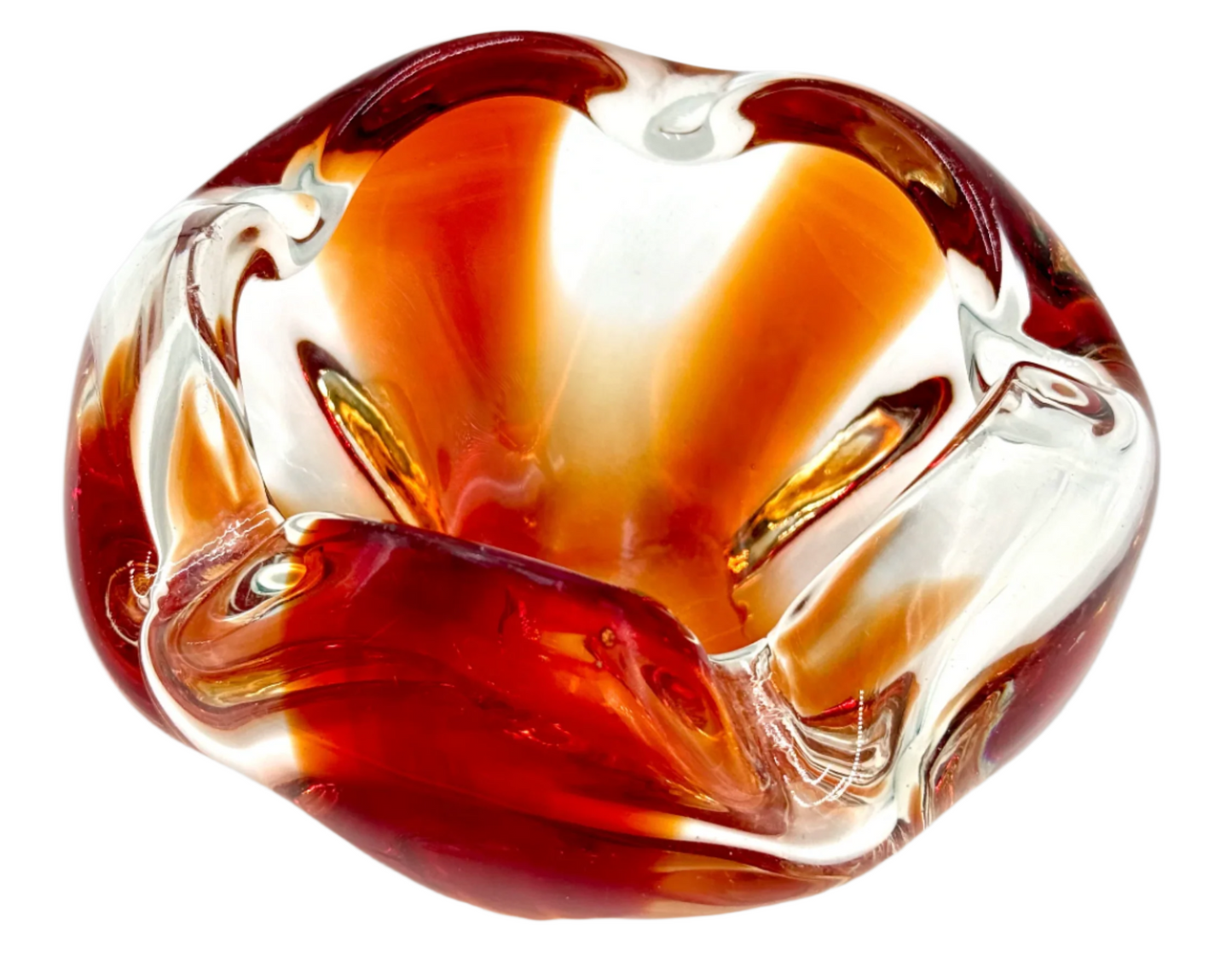 Soga Glass (Japanese) Red Glass Ashtray/Bowl