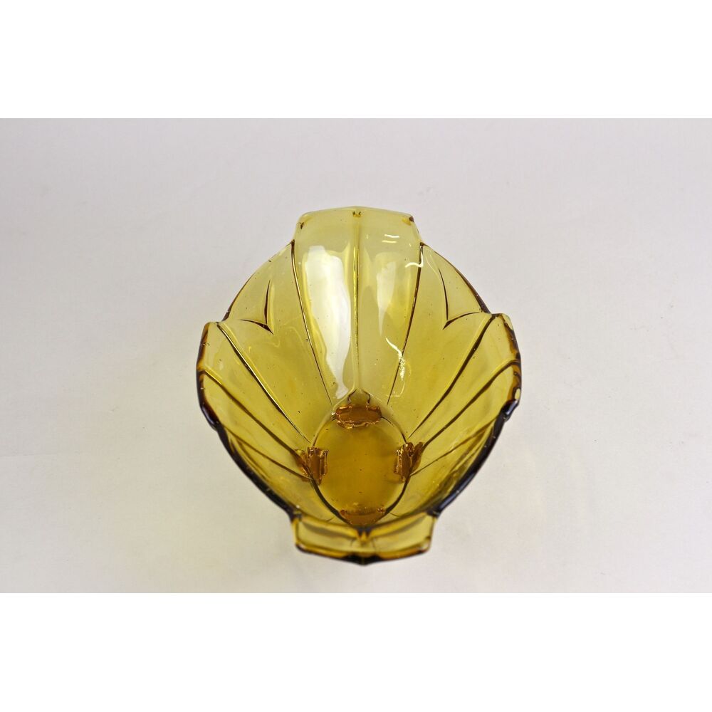 Amber Glass Art Deco Bowl