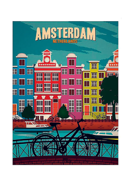 Vintage Travel Poster – Amsterdam