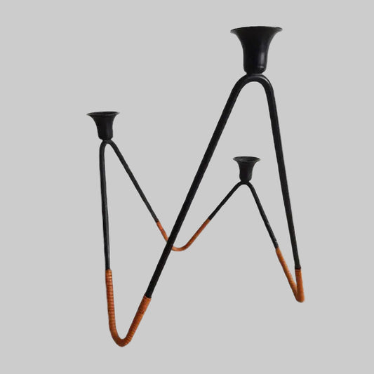 Mid Century Iron Denmark Candle Holder