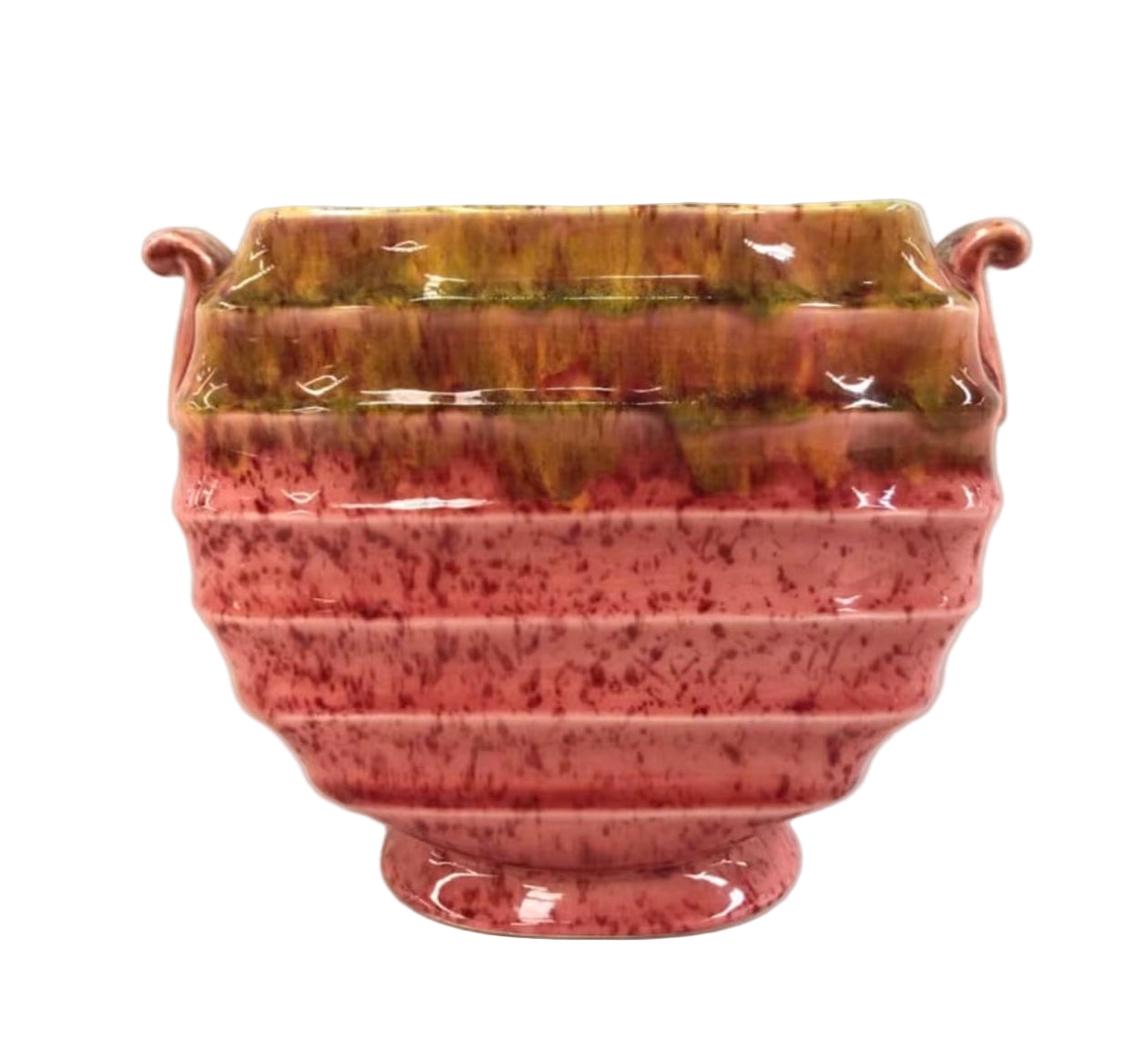 Crown Ducal Ware Ceramic Ribbed Vase