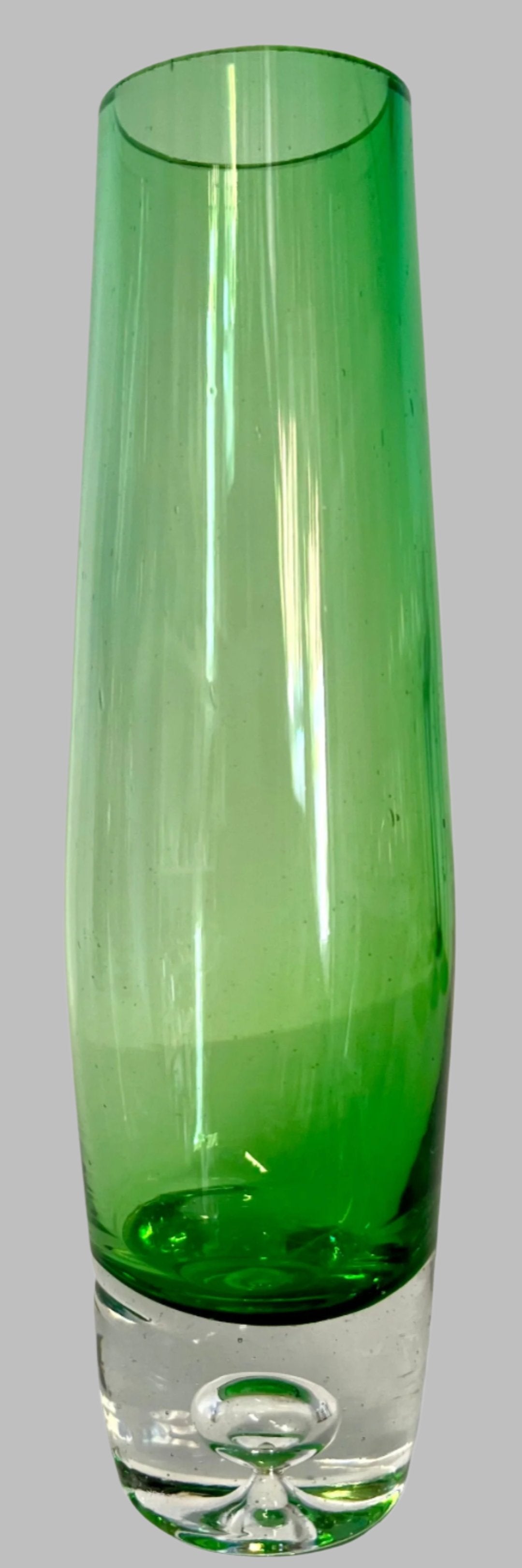 Sommerso Style Green Glass Vase