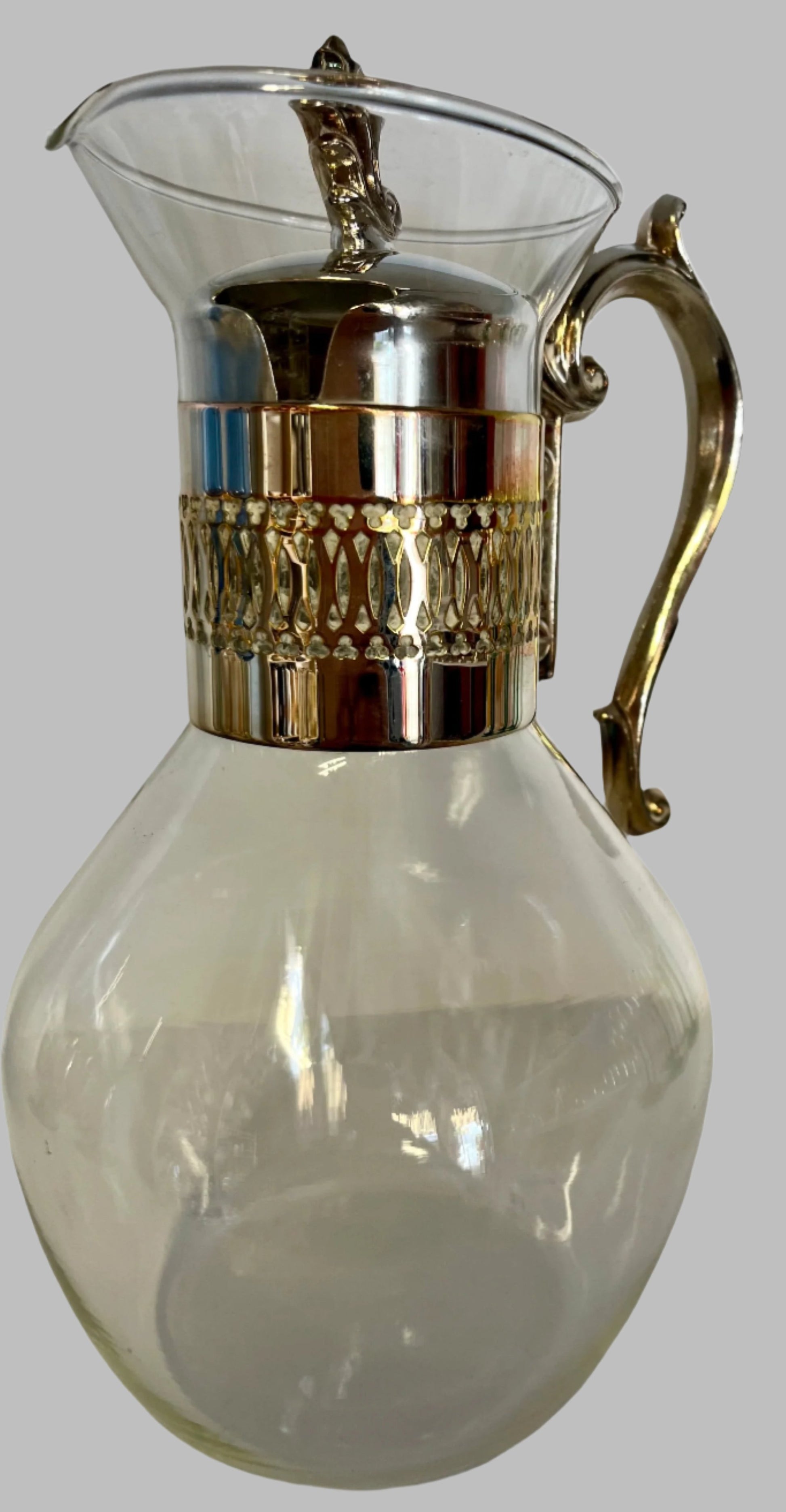 Vintage Silver Plate Glass Coffee/Water Carafe